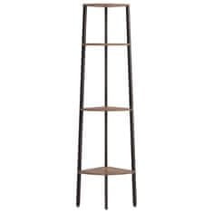 Vidaxl Kutna polica s 4 razine tamnosmeđa i crna 45,5x31,5x150 cm
