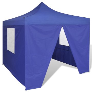 Vidaxl Plavi sklopivi šator 3 x 3 m sa 4 stranice