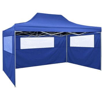 Vidaxl 3-zidni sklopivi šator 3 x 4,5 m plavi