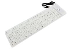 aptel Tanka vodootporna USB silikonska tipkovnica - sklopiva bijela
