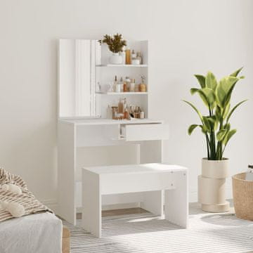 Vidaxl Set toaletnog stolića bijeli 74,5x40x141 cm