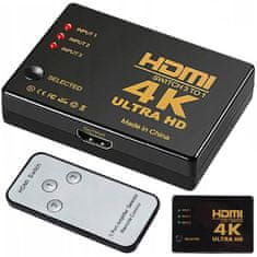 Verk Preklopivi HDMI ULTRA HD 4K razdjelnik + daljinski