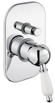 SAPHO KIRKÉ WHITE ugradbena retro tuš baterija, 2 izlaza, bijela poluga, krom