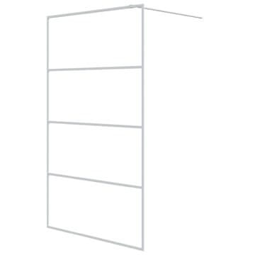 Vidaxl Pregrada za tuš bijela 115 x 195 cm s prozirnim staklom ESG