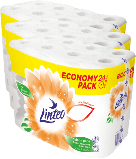 LINTEO Economy Pack toaletni papir, 3x24 role, 3 slojni, bijela