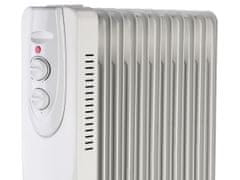 Well OIL2-2500 prijenosni električni uljni radijator, snaga 2500 W, 3 stupnja grijanja, termostat, 11 rebara, bijeli
