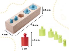 Ikonka Aga Montessori drvene cilindrične utege Šarene