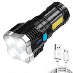 Verk Multi -mornara LED svjetiljka s 4 lUD ručno s baterijom 1000LM