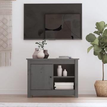 Vidaxl TV stalak sivi 70x36,5x52 cm masivni borov drvo