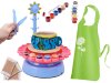 Ikonka Aga Kreativni set lončarsko kolo za djecu + glina i boje 600g