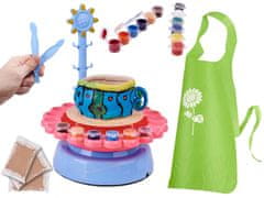 Ikonka Aga Kreativni set lončarsko kolo za djecu + glina i boje 600g