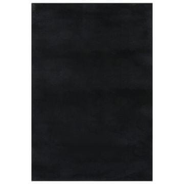 Vidaxl Perivi tepih niskog dlaka 160x230 cm crni