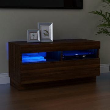 Vidaxl TV ormarić s LED rasvjetom, smeđi hrast, 80x35x40 cm
