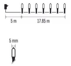 EMOS 120 LED božićne lampice, tradicionalna, višebojni, 17.85 m