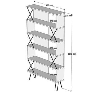 Woody Fashion Polica za knjige, Extra - Walnut