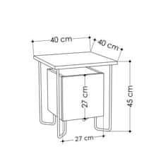 Woody Fashion Noćni ormarić, Tamno smeđa, Acres Nightstand - Dark Coffee