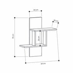 Woody Fashion Zidna polica, Antracit, Mill - Anthracite