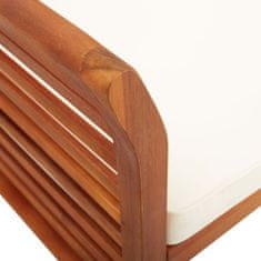 Vidaxl Vrtna klupa dvosjed s jastukom 120 cm masivno bagremovo drvo