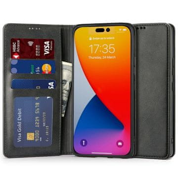Tech-protect Wallet preklopna maska za iPhone 14 Pro, crno
