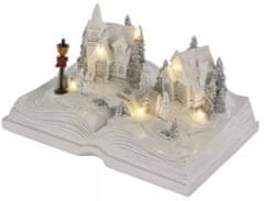 EMOS 6 LED drvena dekoracija, božićno selo, knjiga, 12,5 cm