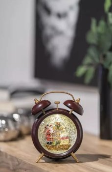  Emos LED dekoracija, božićna snježna budilica, 19 cm