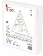 EMOS 15 LED dekoracija, sjajna jelka s ukrasima, 40 cm