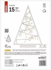 EMOS 15 LED dekoracija, sjajna jelka s ukrasima, 40 cm