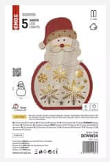 EMOS 5 LED drveni ukras, Djed Mraz, 30 cm