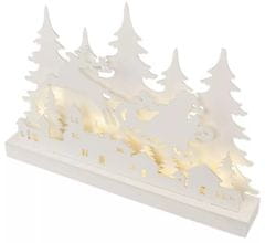 EMOS 12 LED drvena dekoracija, božićno selo, 31 cm