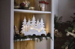 EMOS 12 LED drvena dekoracija, božićno selo, 31 cm