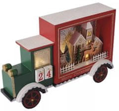 EMOS 12 LED adventski kalendar, drveni automobil, 20 x 30.5 cm