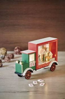  Emos 12 LED adventski kalendar, drveni automobil, 20 x 30.5 cm
