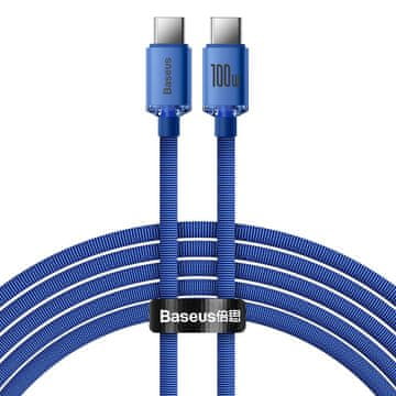 BASEUS Kabel za brzo punjenje i prijenos podataka USB-C USB-C 100W 2m plavi