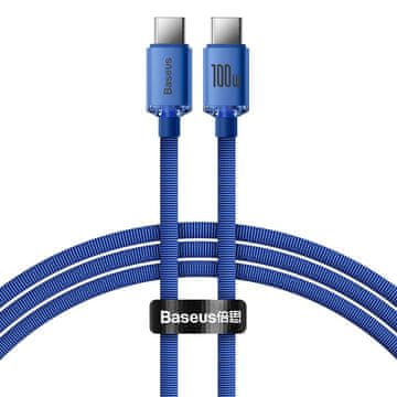 BASEUS Kabel za brzo punjenje i prijenos podataka USB-C USB-C 100W 1,2 m plavi