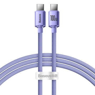 BASEUS Kabel za brzo punjenje i prijenos podataka USB - USB-C 100W 1,2 m ljubičasti