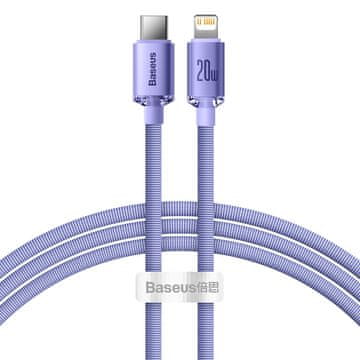 BASEUS Kabel za brzo punjenje i prijenos podataka USB-C iPhone Lightning 20W 1.2m ljubičasti
