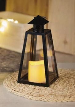  Emos LED dekoracija, kvadratna lanterna, crna, 26.5 cm