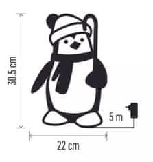 EMOS 30 LED božićnih pingvina, vanjski i unutarnji, 30.5 cm