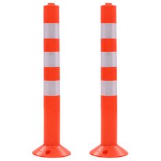 Vidaxl Cestovni stupovi za kontrolu prometa 2 kom plastični 75 cm
