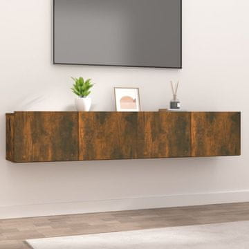Vidaxl Zidni TV ormarići, 2 kom, dimljeni hrast, 80x30x30 cm