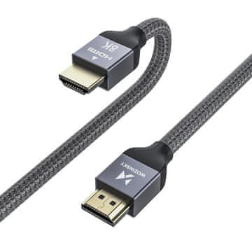 WOZINSKY HDMI 2.1 8K 60 Hz 48 Gbps 4K 120 Hz 2K 144 Hz kabel 5 m srebrni