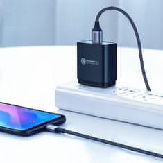Ugreen Pleteni USB kabel - USB-C Quick Charge 3.0 3A 0,5 m sivi