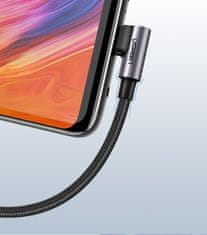 Ugreen Snažni pleteni kutni kabel USB - USB-C QC 3.0 3A 2m sivi