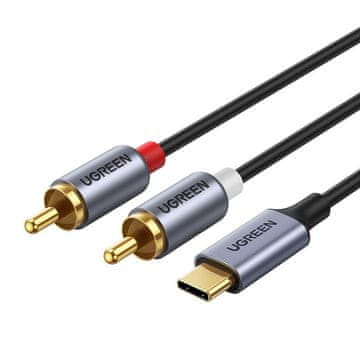 Ugreen Audio kabel USB-C muški - 2RCA muški 1,5 m sivi