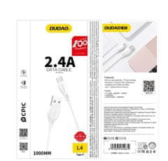 DUDAO Dudao L4L kabel USB/Lightning, 2.4A, 1m, bijeli
