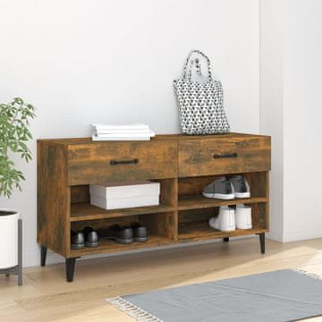 Vidaxl Ormarić za cipele dimljeni hrast 102x35x55 cm