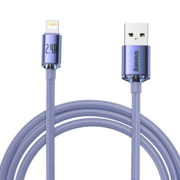 BASEUS Kabel za brzo punjenje i prijenos podataka USB Iphone Lightning 2.4A 2m ljubičasti