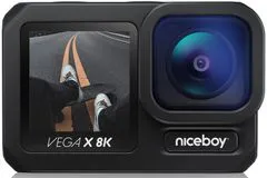 Niceboy VEGA X akcijska kamera, 8K, crna