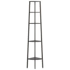 Vidaxl Kutna polica s 5 razina crna 45,5 x 31,5 x 180 cm