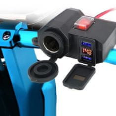 Verkgroup Auto utičnica 12-24V za motore 2x USB 2,1A i mjerač napona